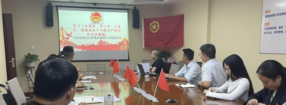 建水沪农商村镇银行组织学习《毛泽东、邓小平、江泽民、胡锦涛关于中国共产党历史论述摘编》
